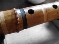 割れと割れ止め　補修03　尺八修理工房幻海