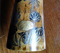 尺八に蒔絵花図　尺八修理工房幻海