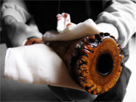 尺八の保管方法　植物油を塗りこむ　尺八修理工房幻海